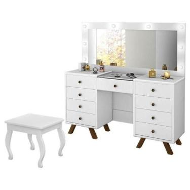 Imagem de Penteadeira Camarim Mila Com Banqueta Branco - Luapa Móveis
