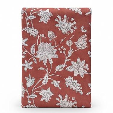 Imagem de Parafuso de tecido de algodão estampado em bloco feito à mão - corte contínuo para vestuário e cortinas - têxtil de qualidade premium - 111,8 cm de largura - 10 jardas-Marsala-(BPF-217-10)