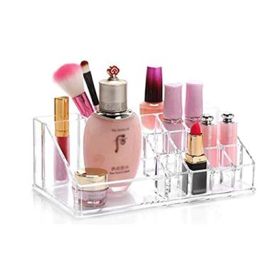 Imagem de 5sssallefaa Organizador de maquiagem com rotação de 360 graus, ajustável, multifuncional, acrílico, armazenamento de cosméticos
