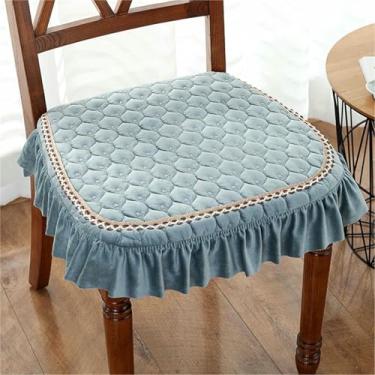 Imagem de Conjunto de 2 Almofadas Sólidas para Cadeiras, Almofadas Quadradas Antiderrapantes para Assento de Jantar com Amarras e Capa Removível, para Casa, Escritório e Restaurante