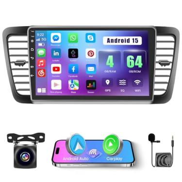 Imagem de Inefala Tela de rádio 4G 64G para Subaru Legacy Outback 2003-2009 CarPlay Android 15 IPS 22.9 cm Touchscreen Car Stereo Android Auto Backup Camera Bluetooth 5.0 GPS FM RDS EQ 13UI