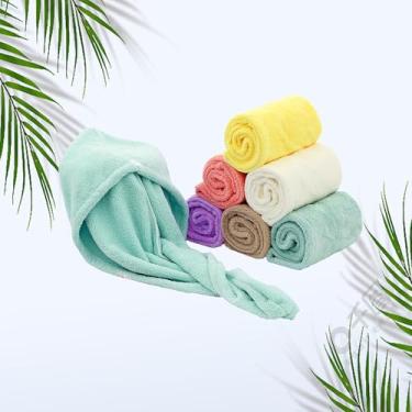 Imagem de Turbante de cabelo feminino de camada dupla - touca de banho de secagem rápida, lenço de cabeça de toalha espesso, envoltório de cabelo pós-lavagem, touca de proteção de cabelo de banheiro (verde)