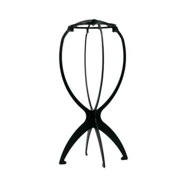 Imagem de Suporte De Peruca De Plástico Nunify Preto E Rosa, Portátil E Durável,