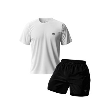 Imagem de Conjunto Camiseta Dry Masculina Raglan E Short Mauricinho Academia Verão Praia Básico-Masculino