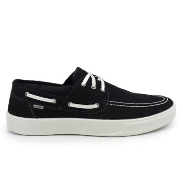 Imagem de Mocassim Dockside Sapato Masculino Lona Casual Conforto Macio Urbano (Preto, BR, Adulto, Numérico, 38)