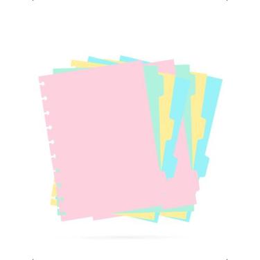 Imagem de Kit 8 Divisórias Caderno de Disco B5 Universitário Escolar - - Klizz, 