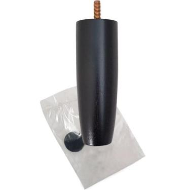 Imagem de 1 Pe De Cama 13cm Preto Peça Reposição Pés De Madeira Para Camas Box S
