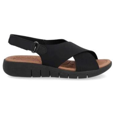 Imagem de Sandália Feminina Fecho-flex Couro Preto Usaflex UC0801-Feminino