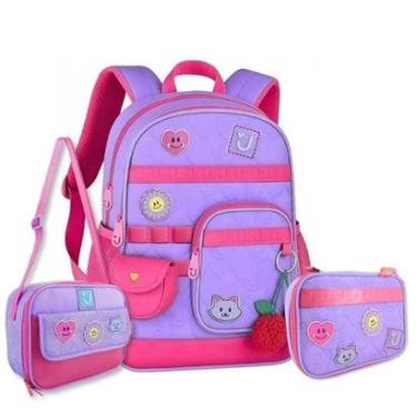 Imagem de Mochila Juju Teofilo Kit Escolar com Lancheira e Estojo Box-Feminino