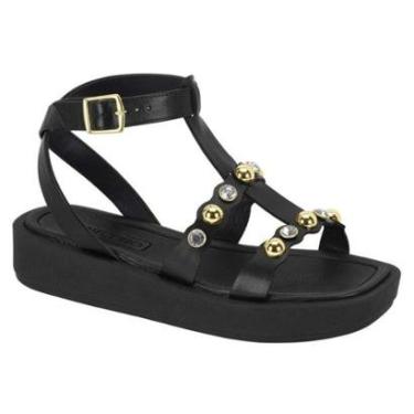 Imagem de Sandália Beira Rio Flatform Tachas Brilhantes 8487 210-Feminino