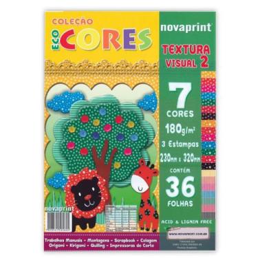 Imagem de Papel Ecocores Textura 2 Com 7 Cores A4+ 23x32cm 36 Fls - Nova Print