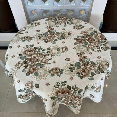 Imagem de Toalha De Mesa Redonda 8 Lugares 2,20m - TERRA DECOR, Medalhão