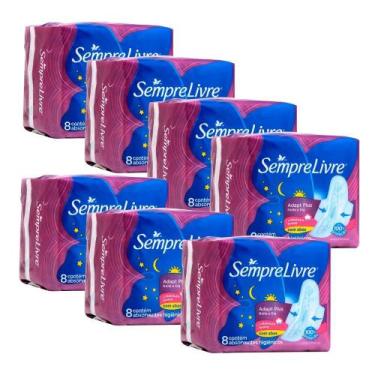 Imagem de Kit 72 Absorventes Sempre Livre Adapt Plus Noite e Dia Cobertura Suave