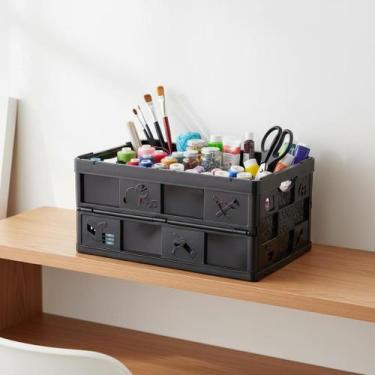 Imagem de Caixa Organizadora Dobrável Plástica 60 cm Resistente para Armazenamen