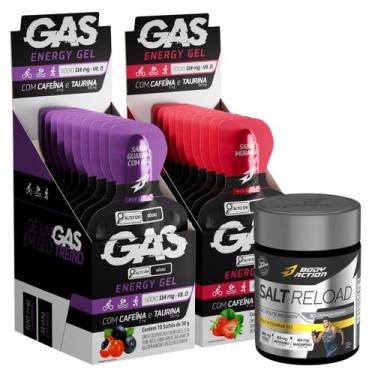 Imagem de Combo 2x Caixas Gas Gel Energético 20 Sachês + Salt Reload - Bodyactio