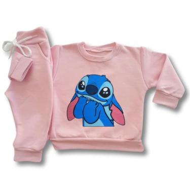 Imagem de Conjunto de Moletom Infantil Bebê Menina Grosso de Frio Peluciado Roup