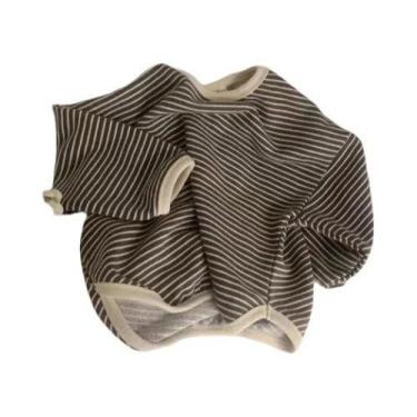 Imagem de Camiseta Infantil Listrada De Manga Comprida De Algodão, Camiseta Casu