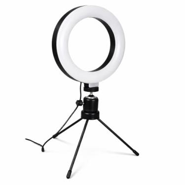 Imagem de Ring Light de Mesa 6 Polegadas Led com Tripé Ajustável e Suporte para Celular Ideal para Lives e Videos
