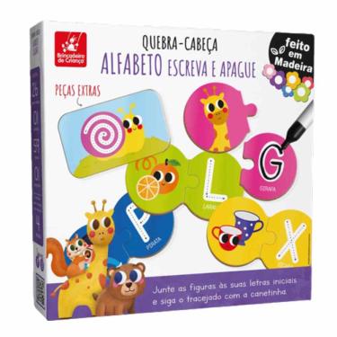 Imagem de Quebra-Cabeça Alfabeto - Escreva e Apague - Madeira - 1511 - Brincadeira De Criança