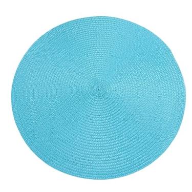 Imagem de Jogo Americano Redondo Sousplat 38cm,Mesa Posta Jantar e Cozinha Descanso de Prato(2,Azul)