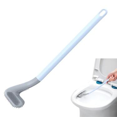 Imagem de Escova de vaso sanitário, escova de vaso sanitário para cabeça de taco de golfe | Esfregador doméstico flexível, ferramenta de secagem rápida para banheiro, trailer, casa, hotel