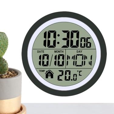 Imagem de Relógio de parede para banheiro, para chuveiro, operado por bateria - exibição de data de temperatura, decoração de quarto, para casa, escritório, cozinha, spa, dormitório, apartamento