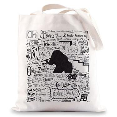 Imagem de BWWKTOP Sacola divertida para concertos cantores, música, lírico, presente musical, álbum reutilizável, bolsa de ombro, mercadoria de cantor, Special Tg, Ajuste