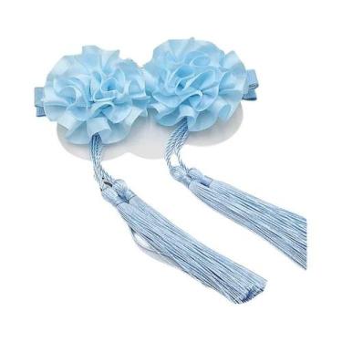 Imagem de Presilhas De Cabelo Fofas Para Meninas Com Borlas De Flor Chinesa, 2 P