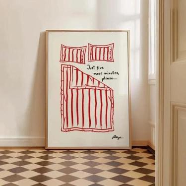 Imagem de Pôster De Lona Engraçado Para Quarto: Fique Na Cama, Boa Noite - Arte 