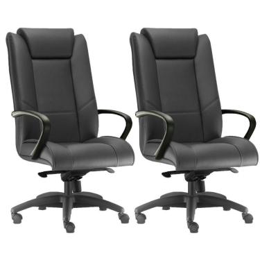 Imagem de Kit 2 Cadeiras De Escritório Presidente Preto