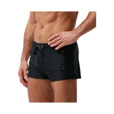 Imagem de Shorts De Natação Masculinos De Secagem Rápida Com Bolso Com Zíper, Bo