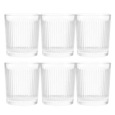 Imagem de Jogo 6 Copo De Vidro Transparente Down Line 360ml Em Casa Tem