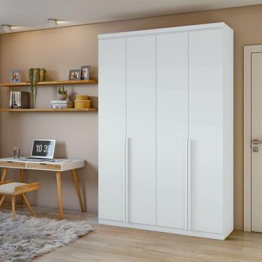 Imagem de Guarda-roupa Solteiro Alonzo 4 Portas 2 Gavetas Branco Lopas