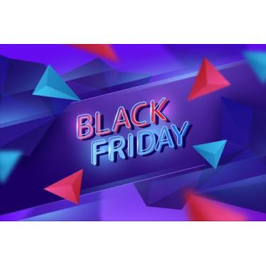 Imagem de Painel de Lona  Neon Formas Triangulares - Fabrika de Festa, 150x100cm