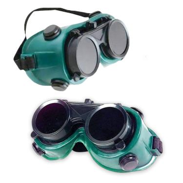 Imagem de Oculos De Solda Kit 2 Uni EPI Mascara De Protecao Articulavel Dupla Lente Soldador Com Filtro Equipamento Profissional