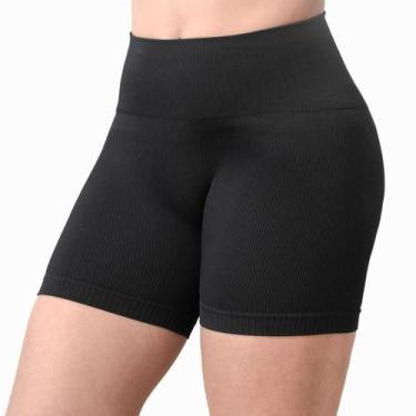 Imagem de Short Legging Lupo Canelado Seamless - Preto, M
