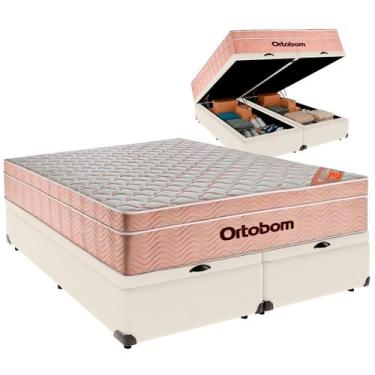 Imagem de Cama Baú King e Colchão Airtech Spring Pocket Molas Ensacadas Ortobom 