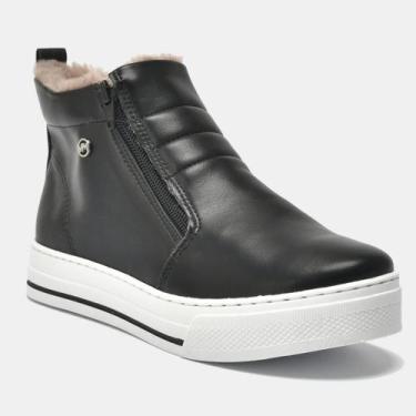 Imagem de Via Marte Botinha Cano Curto Preta - Tênis de cano Curto Via Marte Pre