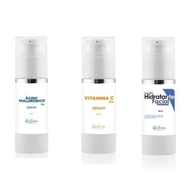 Imagem de Kit Skincare: Sérum Ácido Hialurônico + Vit C + Hidratante - ClinFarma