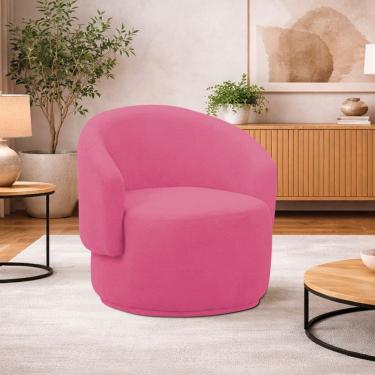 Imagem de Poltrona Decorativa Sala De Estar Recepção Jasmine Suede Cor Pink