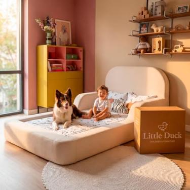 Imagem de Cama Montessoriana Infantil Solteiro - Com colchão - Little Duck (Linho)