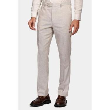 Imagem de Calça Aramis Alfaiataria Linho Oxford Slim Cáqui-Masculino