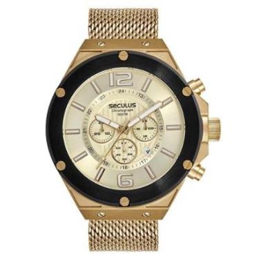 Imagem de Relógio Seculus Masculino Dourado Cronografo 44131gpsvha2-Masculino