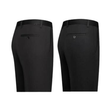Imagem de Calças Sociais Masculinas Pretas Slim-Fit Confortáveis Para Todas as E
