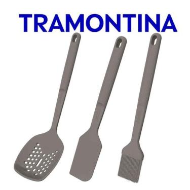 Imagem de Jogo De Utensílios Tramontina Softta Em Silicone 3 Peças  Escumadeira 