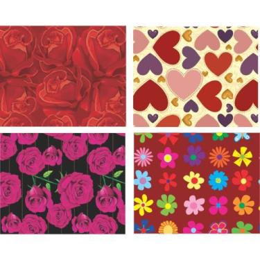Imagem de Papel de Presente 50X60 CM Couché Linha Diamante Feminino - Pacote com
