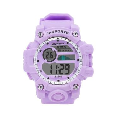 Imagem de Relógio Digital Esportivo Lilás estiloso - Tudo em Caixa
