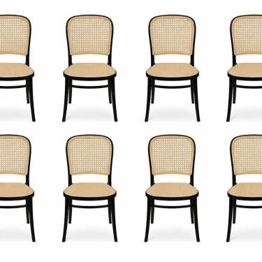 Imagem de Kit com 8 Cadeiras Amis em Polipropileno Preto/Bege