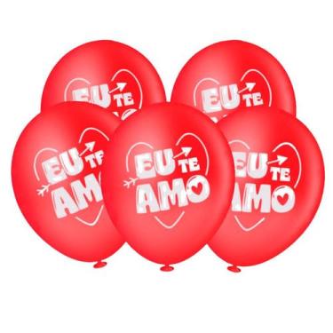 Imagem de Bexigas Balões Tema Nº 8 Eu te Amo Namorados C/ 20 Unid. - PIFFER