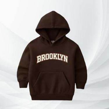 Imagem de Blusa de Moletom Infantil Brooklyn com Capuz Flanelada Moleton Conforto Premium Estilo Streetwear-Unissex